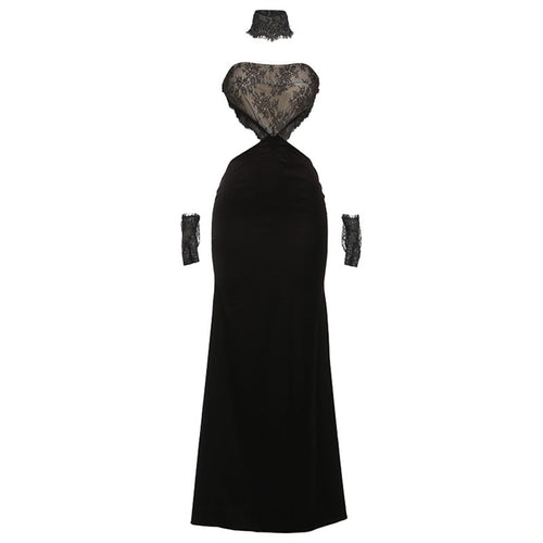 Autumn Winter Women Clothing Sexy Slim Fit Backless Lace Stitching Tube Top Dress Bella Mia