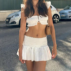 Summer Women Clothing Kylie Same Sexy Two Piece Suit Simple Short Vest A Line Skirt Bella Mia