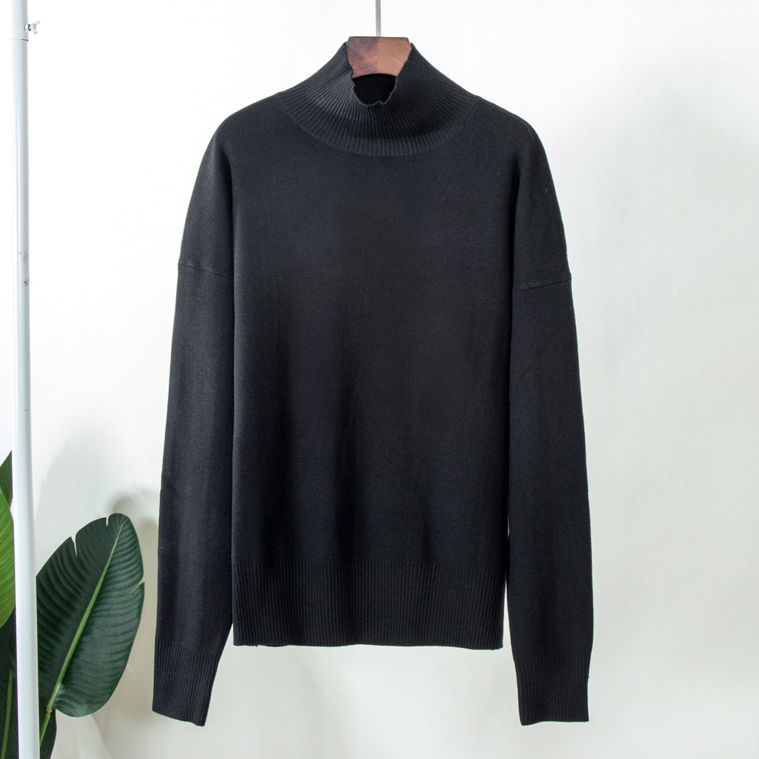 Half Turtleneck Knitted Sweater Autumn Winter Trends All Matching Loose Warm Mock Neck Sweater Bella Mia