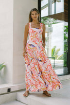 Summer Bohemian Vacation Beach Dress Loose Strap Dress Bella Mia