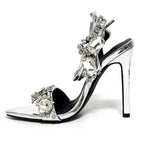 11cm Pointed Gold Rivet Rhinestone Stiletto Heels Summer Sandals Shoes Bella Mia