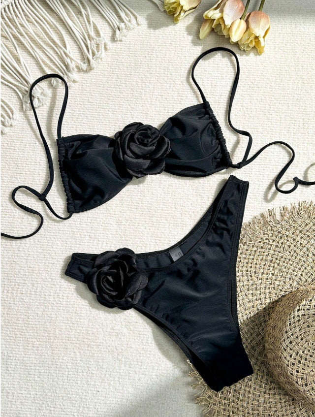 Three Dimensional Floral Sexy Bikini Swimsuit Women Vacation Beach Bikini Swimsuit Bella Mia