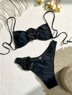 Three Dimensional Floral Sexy Bikini Swimsuit Women Vacation Beach Bikini Swimsuit Bella Mia