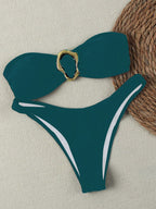 Bikini Solid Color Tube Top Sexy Split Bikini Swimsuit Women Bella Mia