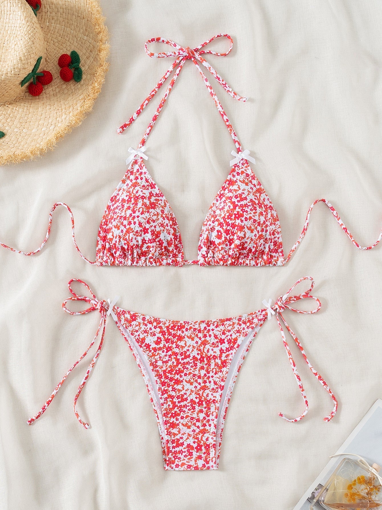 Bikini Floral Bow Lace up Sexy Bikini Swimsuit Swimwear Women Bella Mia