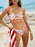 Summer Tube Top Split Swimsuit Printed Lips Women Summer Beach Swimsuit Bella Mia