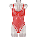 Sexy Lingerie Bottoming Women Summer Polka Dot Mesh See Through Comfortable Close Fitting Jumpsuit Bella Mia