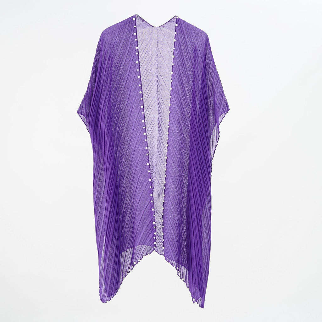 Pearl Breasted Solid Color Blouse Beach Dress Sunscreen Sexy Shawl Blouse Seaside Vacation Cardigan Bella Mia