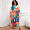 Positioning Print Holiday Loose plus Size Robe Beach Cover up Dress Bikini Cover-up Women's Clothing Bella Mia