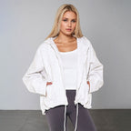 Women Casual Hooded Zipper Polyester Knitted Women Casual Solid Color Original Coat Bella Mia