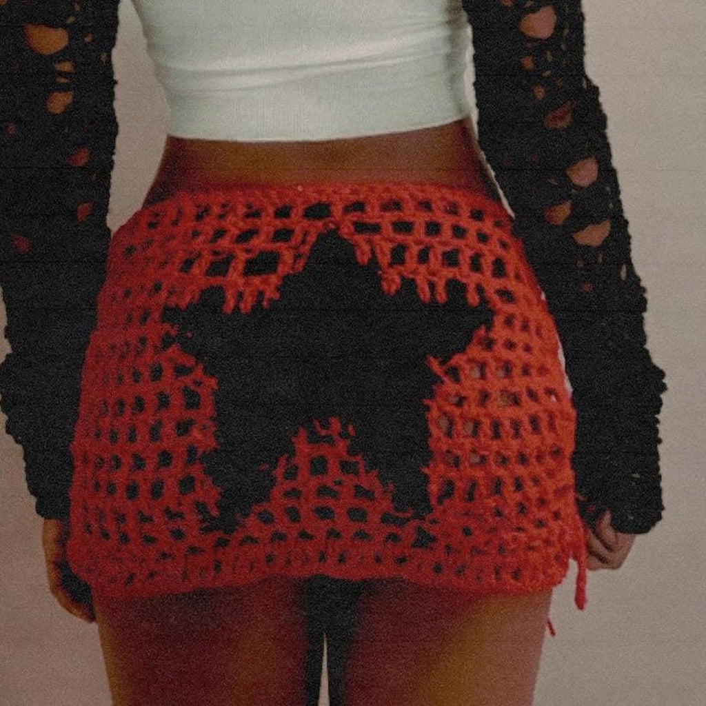 Skirt Women Knitted Sexy Cutout Drawstring Beach Bikini Beach Skirt Women Bella Mia