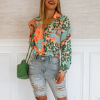 Women Clothing Figure Shirt Autumn Winter Long Sleeve Ladies Printed Shirt Bella Mia