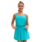 Dress Triangle Split Swimsuit Women Solid Color Sexy Backless Conservative Swimwear Bella Mia