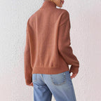 Women Clothing Personality Color Random Imitation Hand Crocheted Stitching Woven Top Pullover Sweater Bella Mia