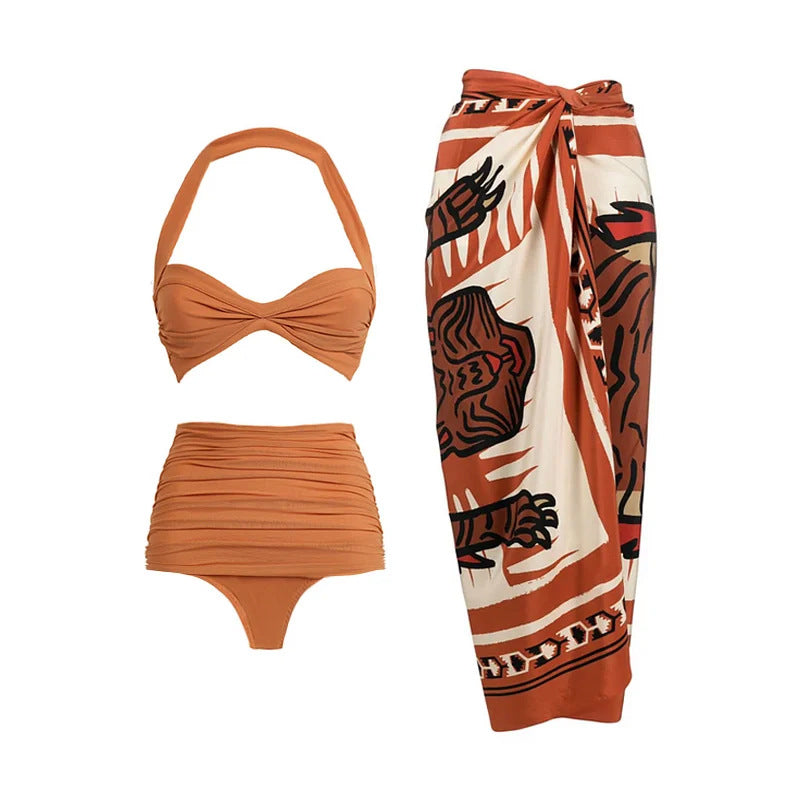 Halter High Waist Bikini Vacation Beach Swimsuit Swimsuit for Women Bella Mia