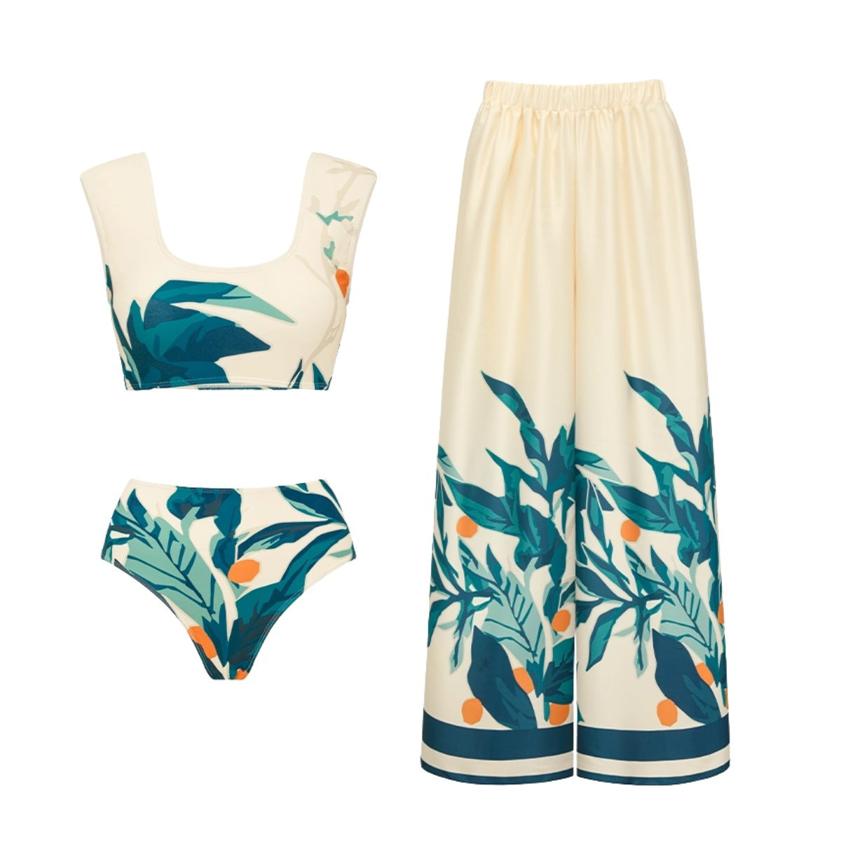 Bikini Fresh Printed High Waist Split Swimsuit Women Bella Mia