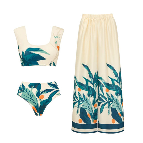 Bikini Fresh Printed High Waist Split Swimsuit Women Bella Mia