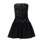 Women Clothing Spring Sexy off the Shoulder Tube Top Short Sequin Dress Women Bella Mia