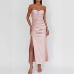 Tube Top Dress Summer Sexy Side Slit Irregular Asymmetric Hip Wrapped Dress Bella Mia
