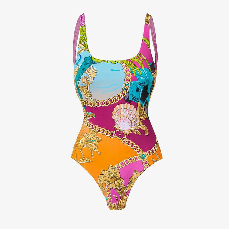 Swimsuit Printed Contrast Color One Piece Swimsuit Sets Advanced Slimming Bella Mia