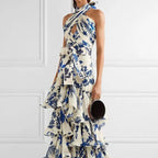 Summer Bohemian Holiday Lace up Lolita Large Swing Dress Printed Dress Bella Mia
