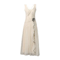 Sweet Milk Apricot round Neck Sleeveless Polka Dot Brace Maxi Dress Summer Women Clothes Dress Bella Mia