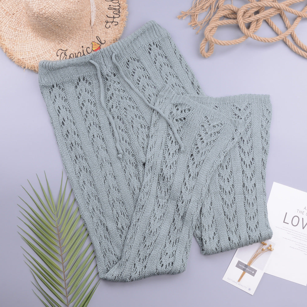 Hollow Out Cutout Out Hand Crochet Loose Wide Trousers Vacation Beach Pants Trousers Bella Mia