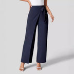 Workwear Women Work Pant Casual Texture Wide Leg Professional Trousers Belt Pants Bella Mia