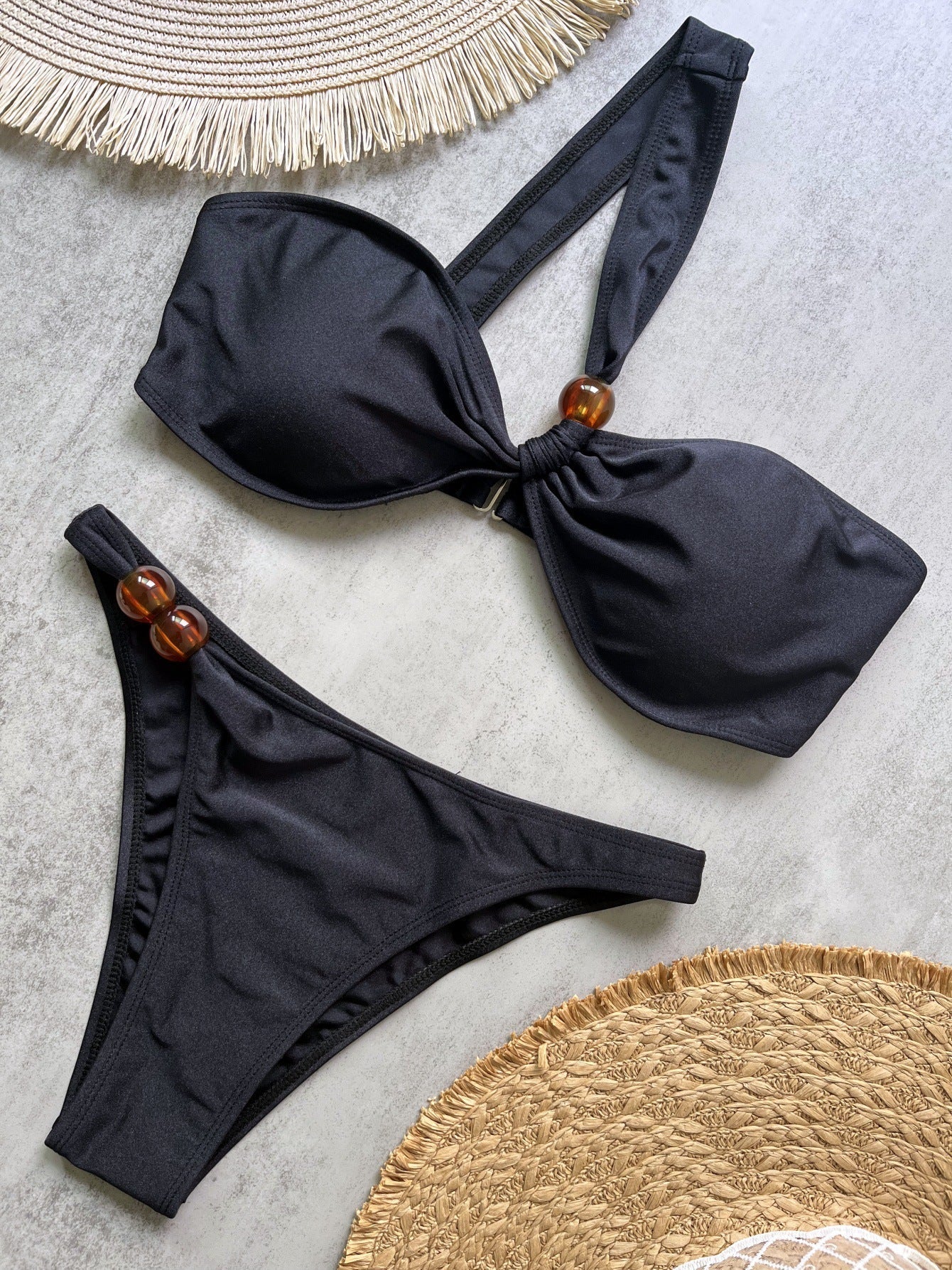 Popular Colors Solid Color Bikini Sexy Backless Split Swimsuit Nylon Bikini Bella Mia