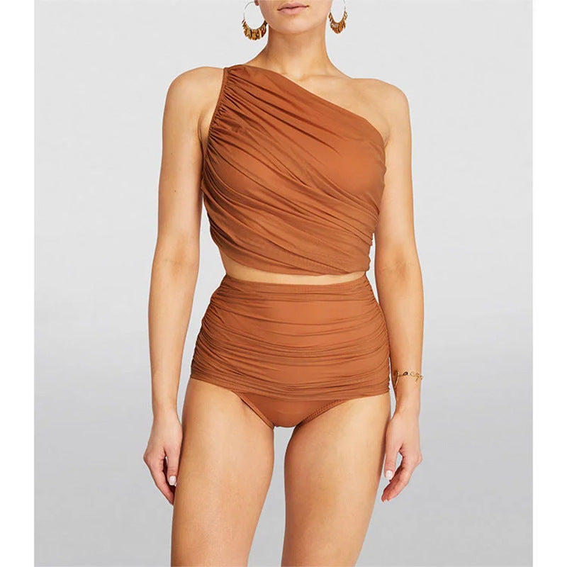 Shoulder High Waist Bikini Vacation Beach Swimsuit Swimsuit Women Bella Mia
