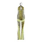 Spring Women Clothing Sexy Backless Water Drop Collar Lace up Halterneck Micro Pull Long Conjoined Trousers Bella Mia