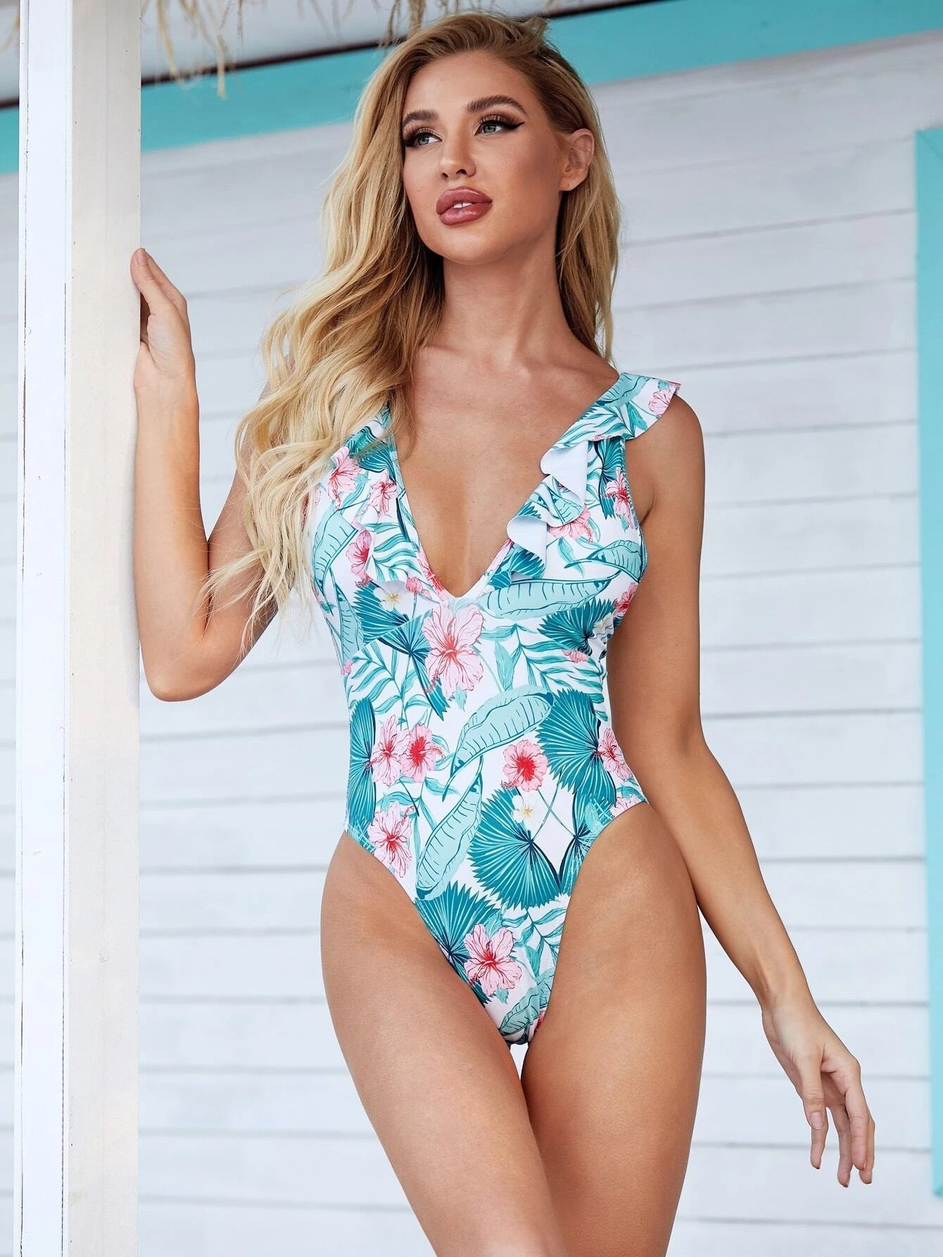 Lotus Leaf Flying Edge Women Triangle Swimsuit Bikini Swimsuit Bella Mia