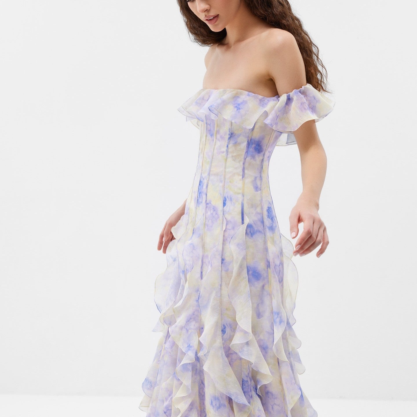 Seaside Vacation Cami Dress Yarn French Ruffled Beach Dress Atmosphere Maxi Dress Elegant Bella Mia