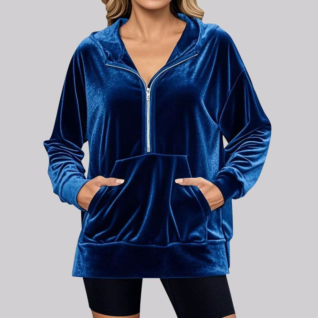 Autumn Winter Casual Loose Comfortable Velvet Elegant Long Sleeve Easy Matching Coat Women Bella Mia