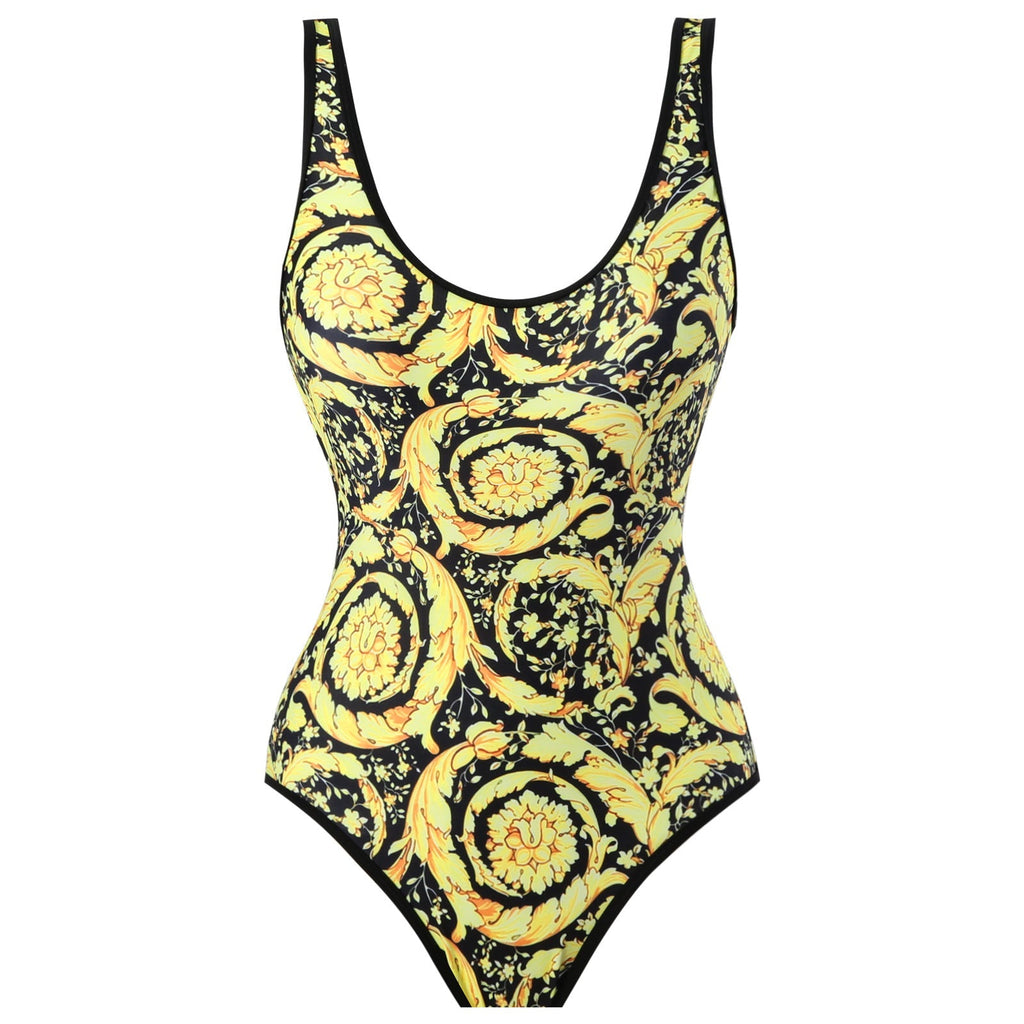 Flying Edge One Piece Women Swimwear Retro Cover Belly Slimming Swimsuit Chiffon Beach Dress Bella Mia