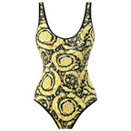 Flying Edge One Piece Women Swimwear Retro Cover Belly Slimming Swimsuit Chiffon Beach Dress Bella Mia