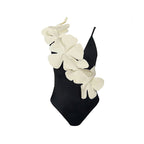 Solid Color Spaghetti Straps One Piece Swimsuit Women Floral Spring Vacation Swimsuit Bella Mia
