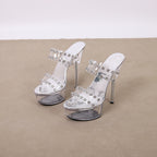 Women High Heel Platform Shoes Bar Model Runway Women Transparent Crystal High-Heeled Sandals Party Sandals Bella Mia