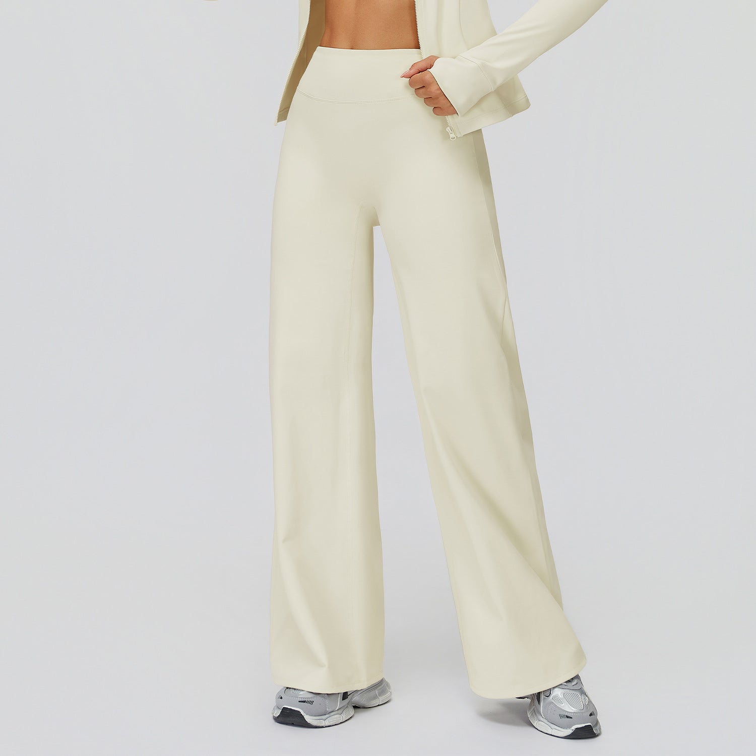 Casual Trousers Fleece-Lined Keep Warm High Waist Wide Leg Pants Outdoor Sports Running Wide Leg Pants Women Bella Mia