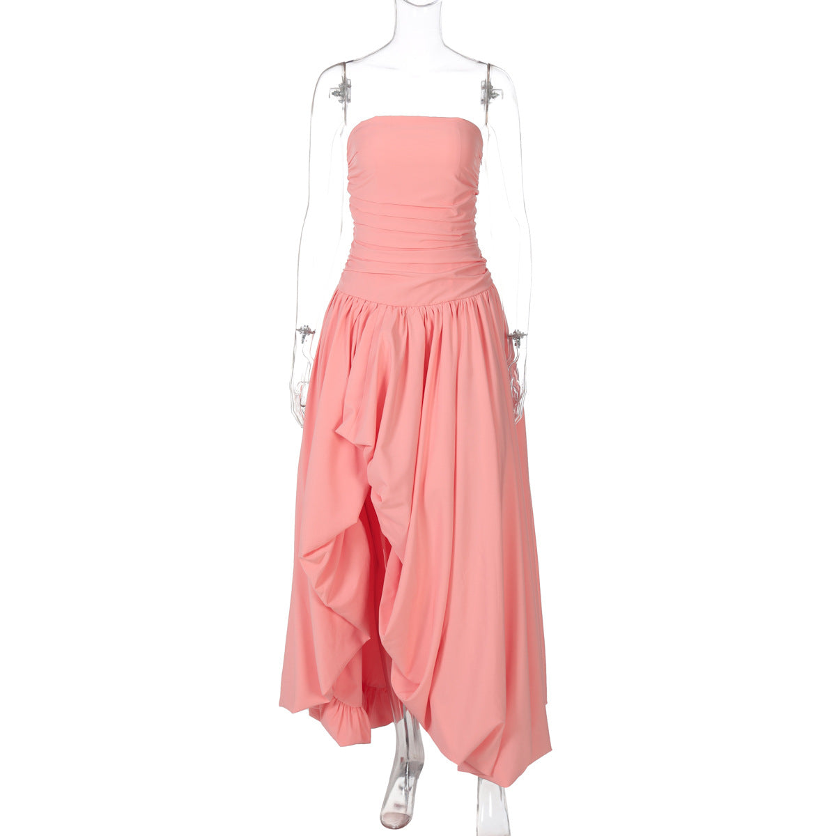 Tube Top Sleeveless Irregular Asymmetric Puffy Hem Dress Summer Slim Dress Bella Mia