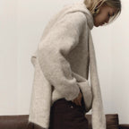 Loose Lazy Soft Wool Sweater Women Autumn Winter Pullover Loose Sweater Scarf Set Bella Mia