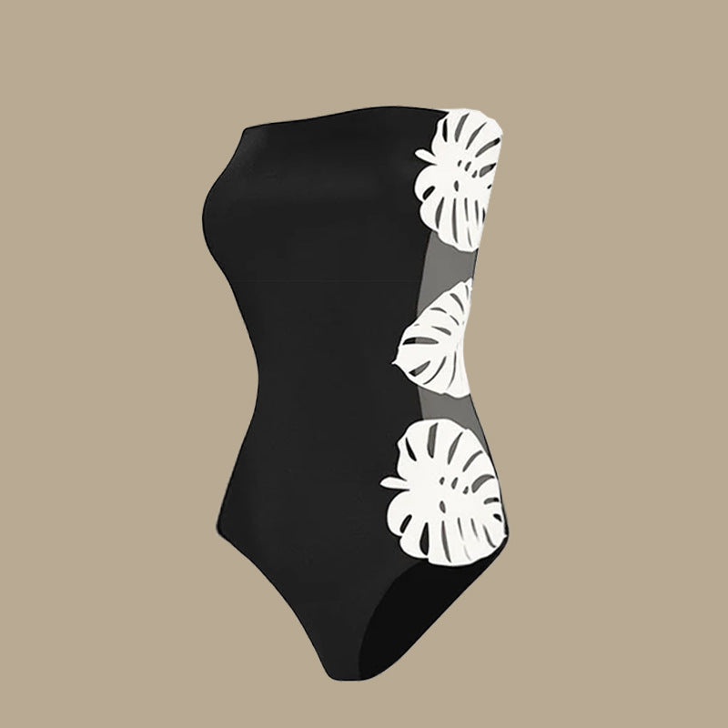 Sexy Cutout Leaf Decoration One Piece Swimsuit Women Bella Mia