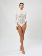 Sexy Lace Jumpsuit White Design Blouse Long Sleeve High Grade Women Clothing Bella Mia