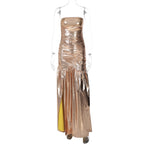 Summer Women Solid Color Sexy Slit Slim Tube Top Dress Bella Mia