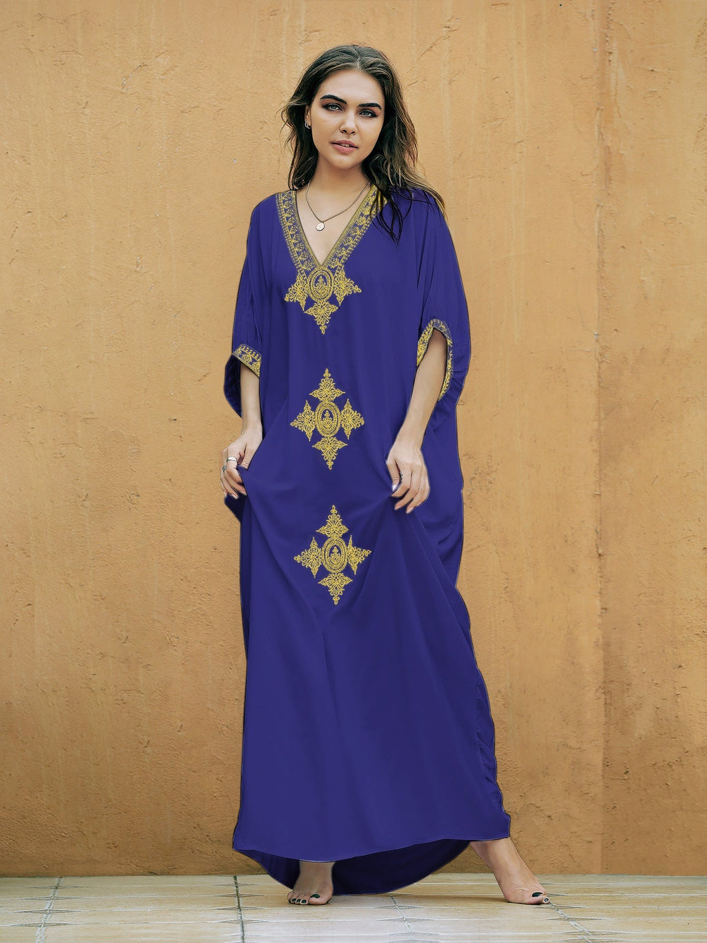 Rayon Gold Thread Embroidery Beach Cover up Sexy Loose Embroidery Vacation Skirt Beach Cover Up Bella Mia