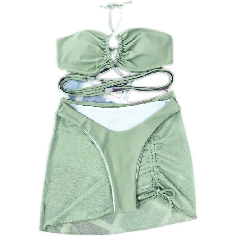 Beach Skirt & Swimsuit Set LUXLIFE BRANDS