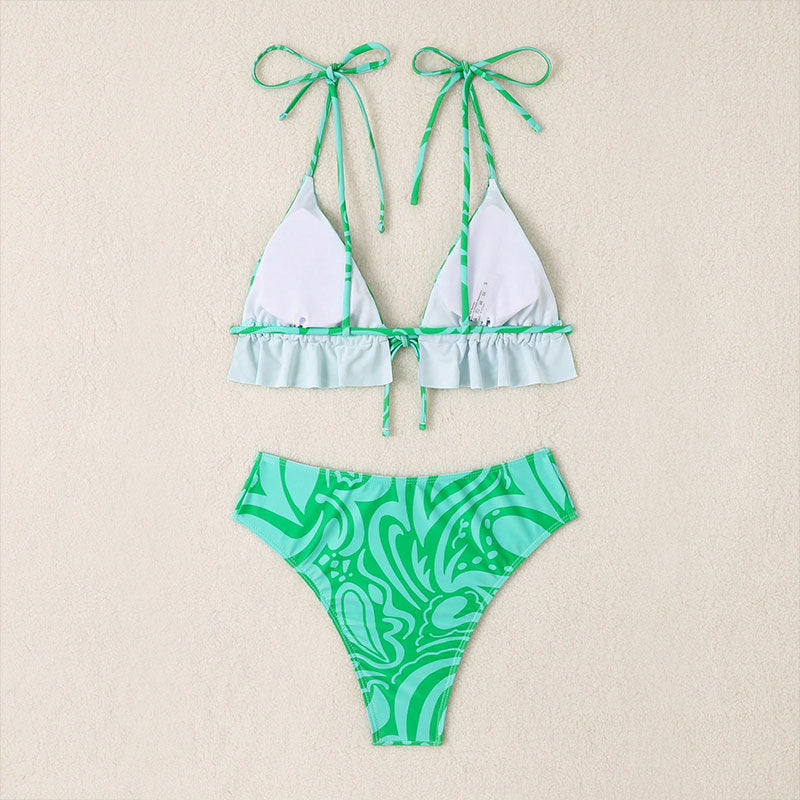 Sexy Bikini Swimsuit Printed Lace up Bikini Spring Beach Swimsuit Women Bella Mia