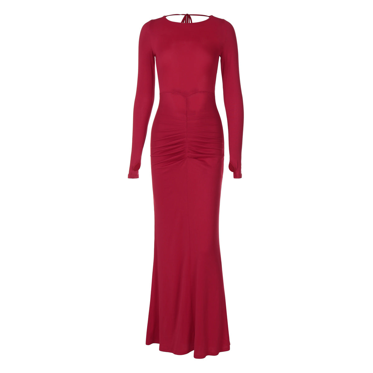 Sexy Women Clothing Hollow Out Cutout Backless Stitching Tied Halter Slim Fit Long Sheath Street Dress Women Bella Mia
