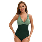 Arrival Sleeveless One Piece Swimsuit Women Solid Color Sexy Backless Triangle Pleating Tight Swimsuit Bella Mia