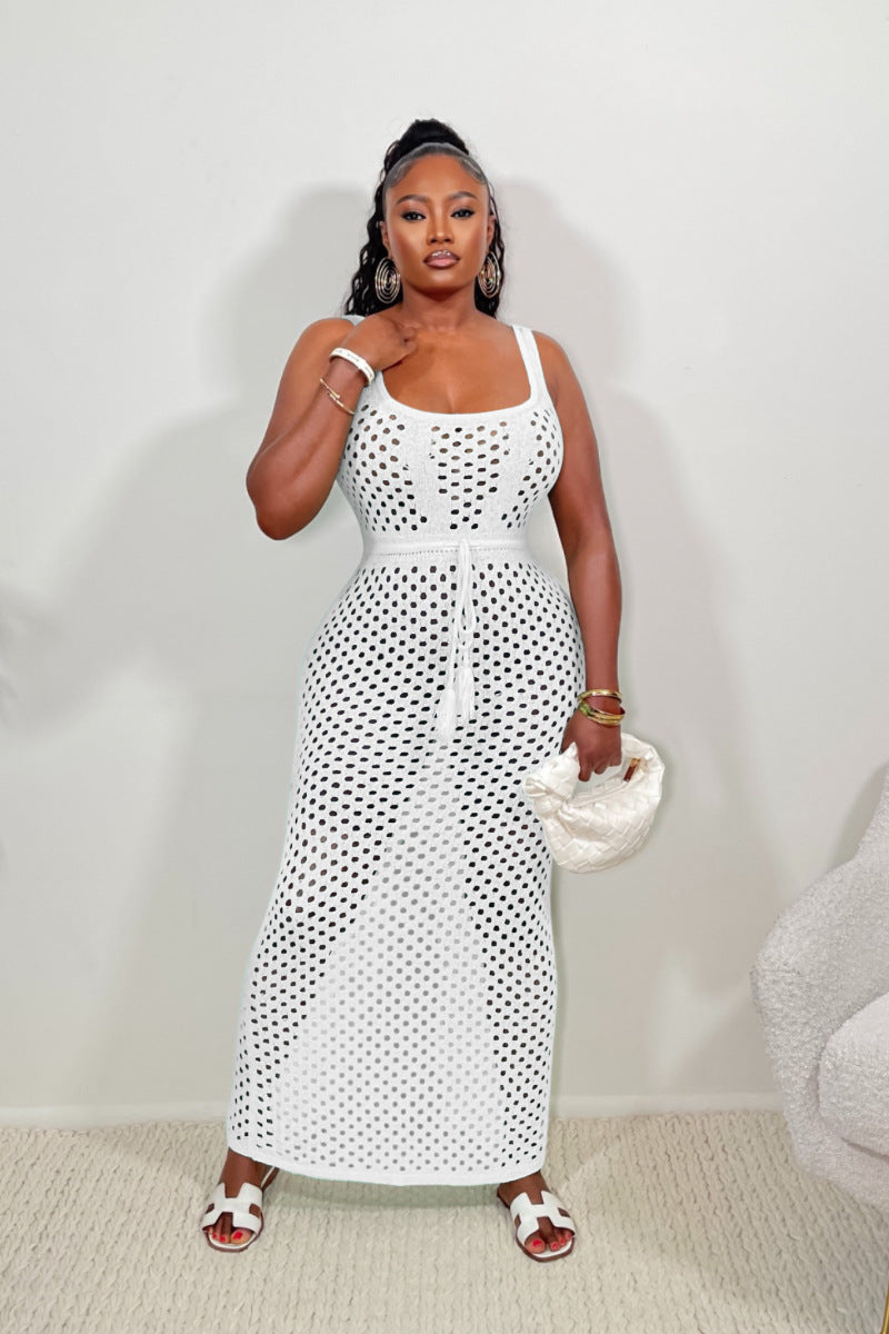 Summer Women Clothing Lace Mesh Vest Top Hip Knitwear Beach Maxi Dress Bella Mia